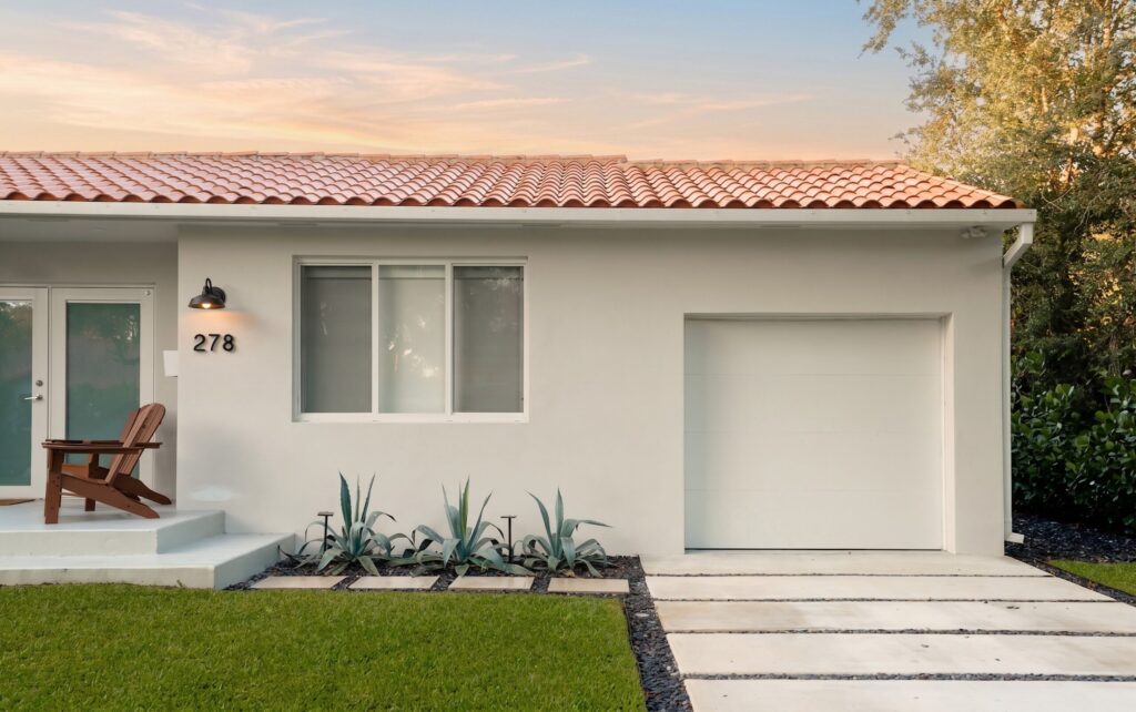 1_Frontyard_Shot_2_F Miami Shores Residence front exterior side elevation — Duoma Atelier renovation