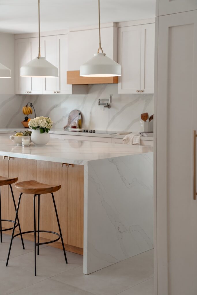 4_Kitchen_Shot_3_F Miami Shores Residence kitchen detail with marble and white oak millwork — Duoma Atelier